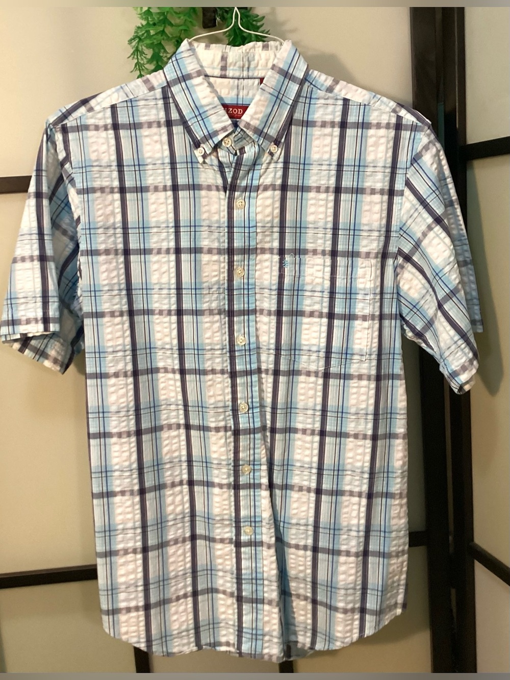 Izod Luxury sport s/s cotton shirt. Size S